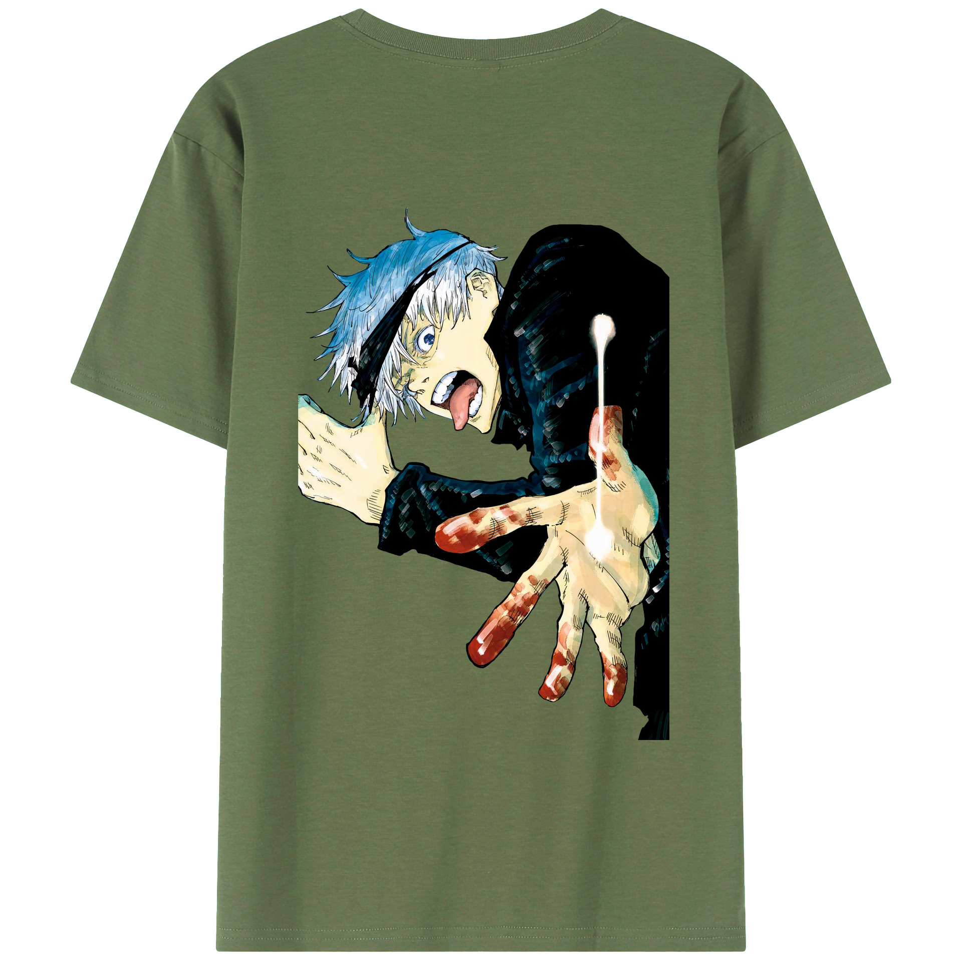 （画像用） 呪術廻戦 Jujutsu Kaisen 綿100％ メンズ半袖Tシャツ（バックプリント） 通気性